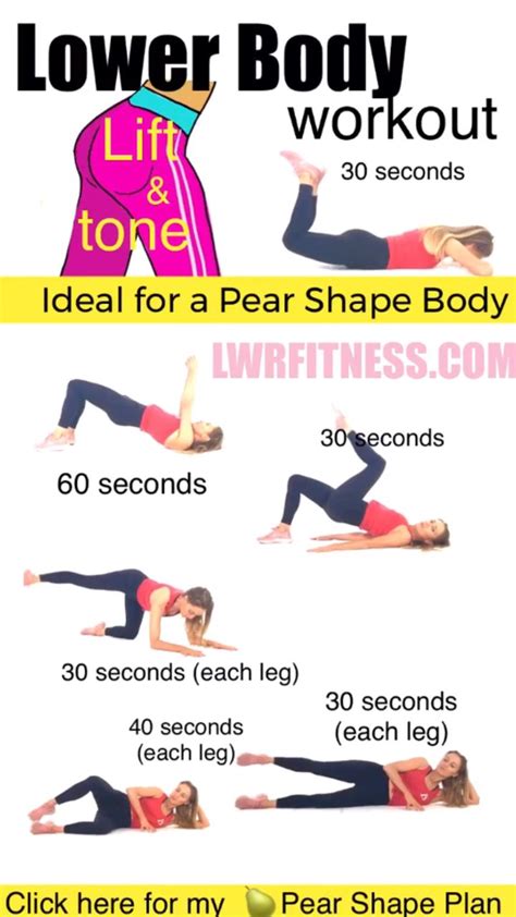 Pear Shape Workout Plan [Video] [Video] | Lower body workout, Fitness body, Fitness workout for ...