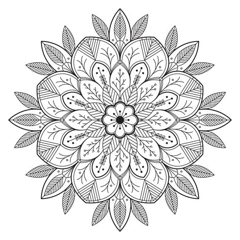 Easy Flower Mandala Coloring Pages Coloring Pages Best