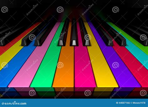 Piano keys and colors stock illustration. Illustration of closeup ...