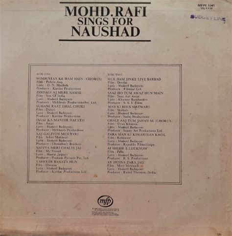 Mohd Rafi Sings For Naushad – Vinyl World