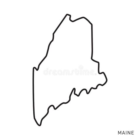 Maine Map Outline Vector Design Template. Editable Stroke Stock Vector ...