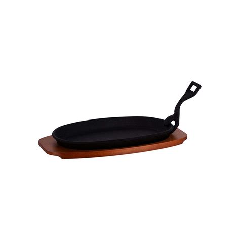 Chef Inox Steak Sizzler W/Hdl Blk Cast Iron 240x140mm