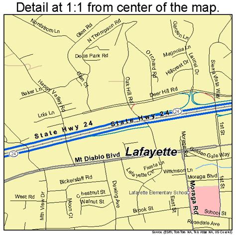 Lafayette California Street Map 0639122