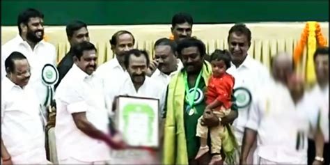 'Bigg Boss 3' Saravanan comes out with son to receive Kalaimamani ...