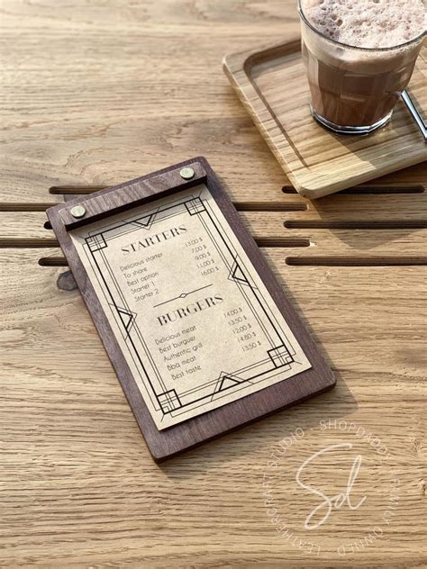 Restaurant Menu Covers Cafe Coffee Bar Menu Board Wooden | Etsy