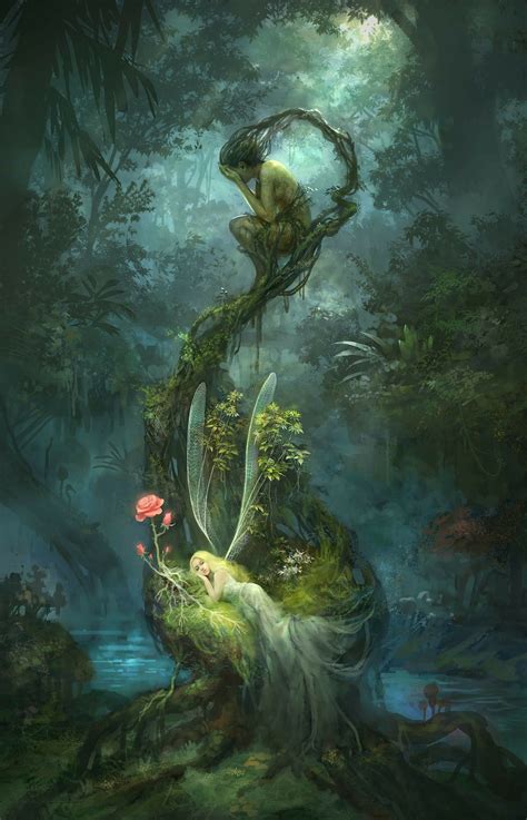 Fairy of the Forest ~ Bohyeon Min | Fantasie feen, Fantasielandschaft ...