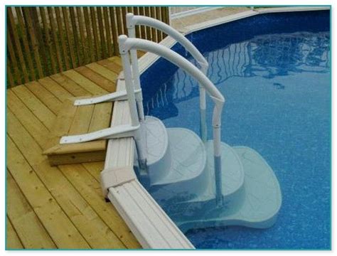 Above Ground Pool Steps Attached To Deck in 2021 | Above ground pool ...