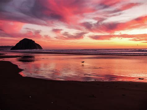 Morro Bay Ca Sunset At Morro Rock Photograph by Michael Mike L. Baird ...