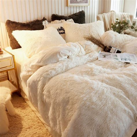 Luxury Ultra Soft Crystal Velvet Plush Bedding Set – gift-feed Fur Comforter, Fluffy Bedding ...