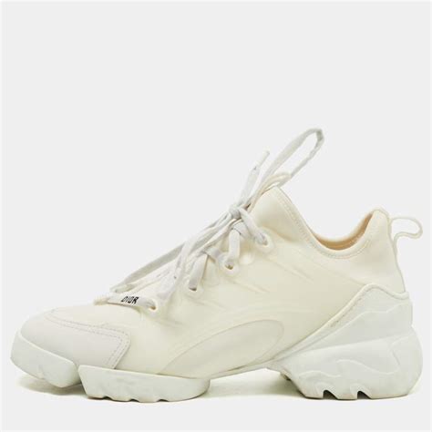 Dior Off White Neoprene and Leather D-Connect Sneakers Size 38.5 Dior | The Luxury Closet