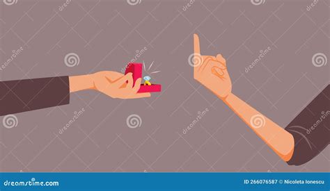 Rude Person Refusing Marriage Proposal Vector Cartoon Illustration | CartoonDealer.com #266076587