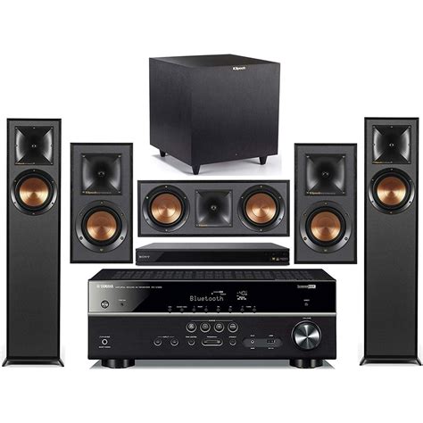 Yamaha 5.1-Channel Wireless Bluetooth 4K 3D A/V Surround Sound Receiver + Klipsch Multimedia ...