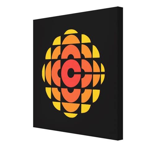 an orange and yellow geometric design on black canvas print wall art ...