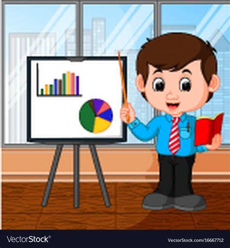 Businessman presentation cartoon Royalty Free Vector Image