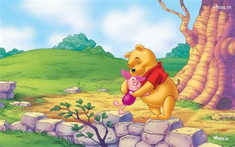 Winnie The Pooh Hug To Piglet Animated Wallpaper