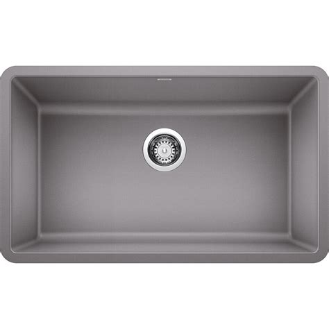 BLANCO Precis 30-in x 18-in Metallic Gray Single-Basin Undermount Residential Kitchen Sink at ...