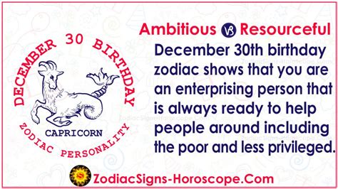 December 30 Zodiac (Capricorn) Horoscope Birthday Personality and Lucky ...