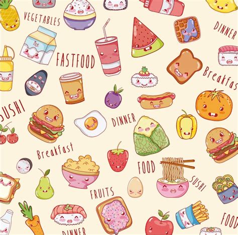 Idea 23+ Cute Cartoon Food Wallpaper