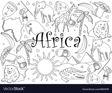 Africa coloring book Royalty Free Vector Image