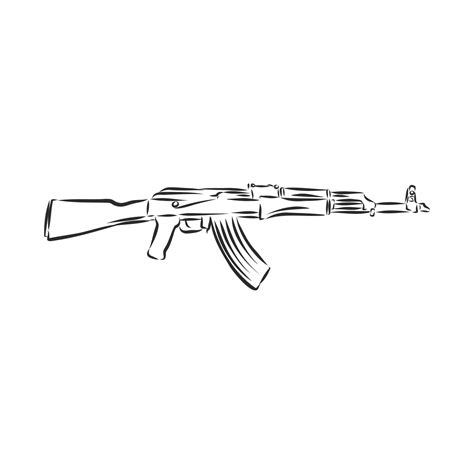 kalashnikov assault rifle vector sketch 11092154 Vector Art at Vecteezy