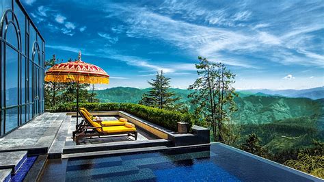 1080P free download | Magnificent resort hotel terrace with pool ...