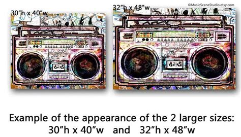 Large Canvas Wall Art Boombox Ghetto Blaster Art Cool | Etsy