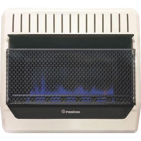 ProCom Ventless Dual Fuel Blue Flame Wall Heater Thermostat Control – 30,000 BTU, Model# MG30TBF ...