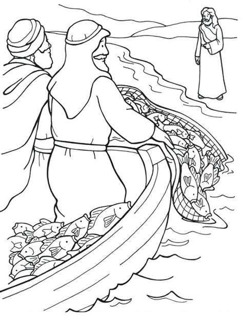 Fisherman Catch a Lot of Fish Coloring Page | Coloring Sky