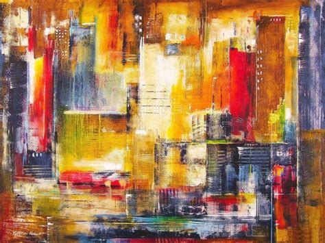 Abstract Cityscape Painting Print - "City in Motion" - Chicago Skyline Art - Contemporary Canvas ...