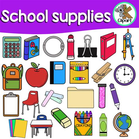 School Supplies Clip Art - School Supplies Images - Vector Clip Art ...