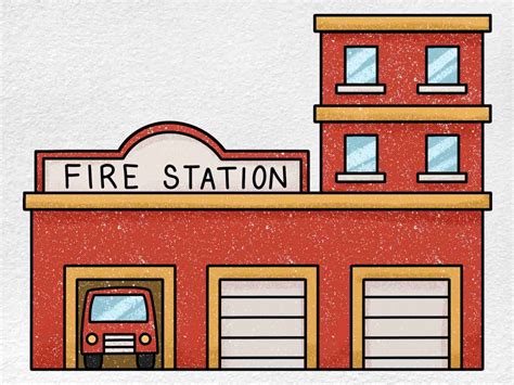 How to Draw a Fire Station - HelloArtsy