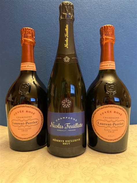 Laurent -Perrier , Nicolas Feuillatte - Champagne - 3 Bottles (0.75L ...