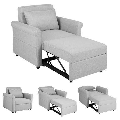 Costway Convertible Sofa Bed 3-in-1 Pull-out Sofa Chair Adjustable ...