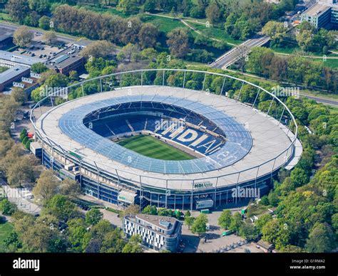 Football stadium Hanover, HDI Arena, used by club Hannover 96 Stock Photo, Royalty Free Image ...