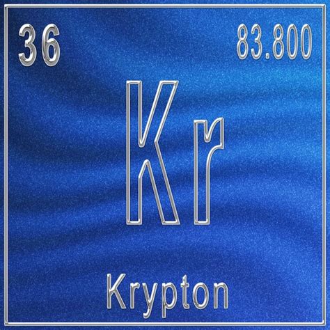 Premium Photo | Krypton chemical element, sign with atomic number and atomic weight, periodic ...