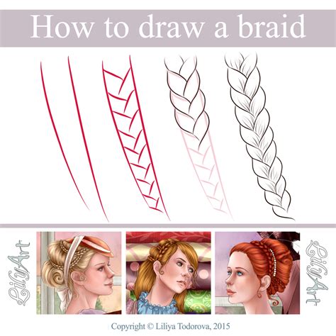 How To Draw Hair Braid Drawing