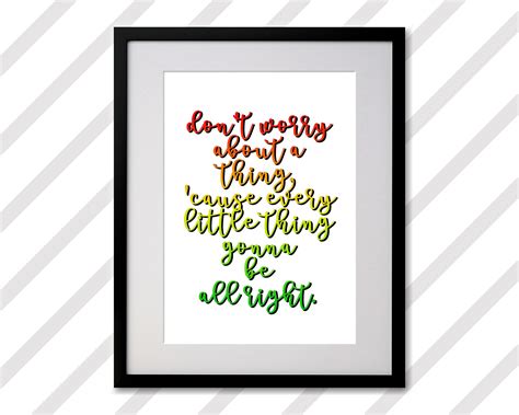 Bob Marley Don't Worry About a Thing Song Print / Art - Etsy