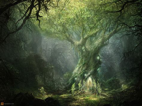 Lord_of_The_Rings_Concept_Art_2d_fantasy_light_forest_wizard_tree_glow_magical_lord_of_the_rings ...