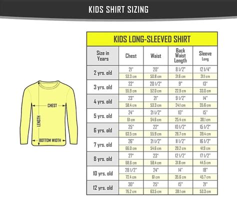 Kids Shirt Sizes (Chart) - VerbNow