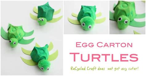 Egg Carton Turtle ReCycled Kids Craft - Emma Owl