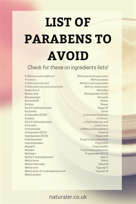 List of Parabens to Avoid - Check for these on makeup, shampoo and ...