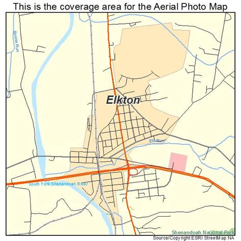 Aerial Photography Map of Elkton, VA Virginia