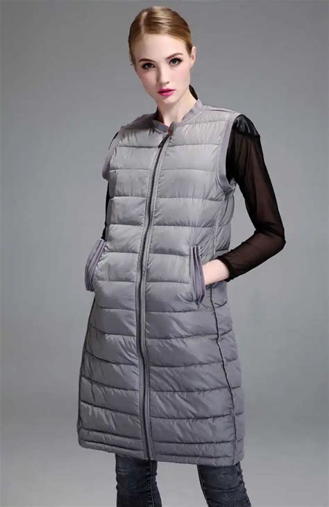 2015 New Fashion Women Autumn Winter Thickening Medium Long Down Vest ...