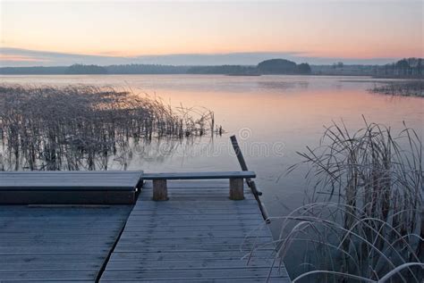 Sunrise over the lake stock photo. Image of prayer, frozen - 27053802