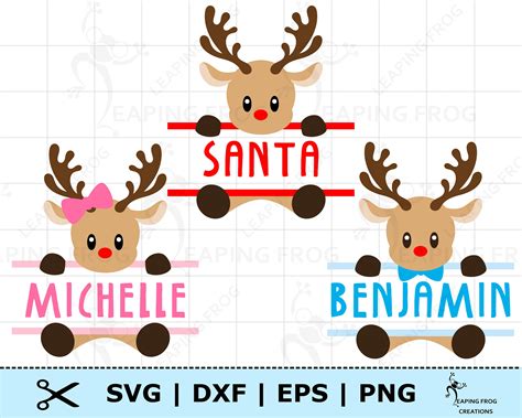 Rudolph Monogram SVG. PNG. 3 versions Cricut cut files | Etsy