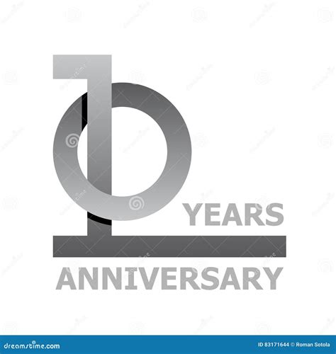 10 Years Anniversary Symbol Stock Vector - Illustration of birthday ...