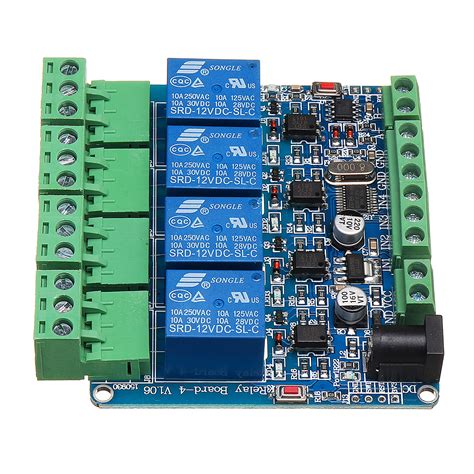 modbus rtu 4 channel relay module 4ch input optocoupler isolation rs485 ...