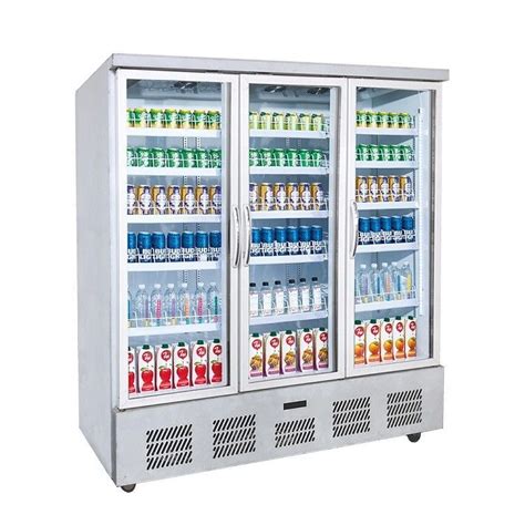 Led Lighting Commercial Beverage Refrigerator , 3 Door Display Cooler 1860*680*2030mm