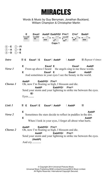 Miracles by Coldplay - Guitar Chords/Lyrics - Guitar Instructor