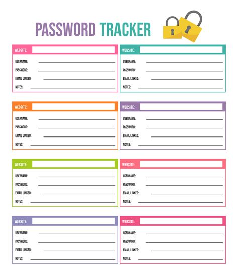 Free Printable Password Log Template - FREE PRINTABLE TEMPLATES